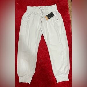 CALI Sport  White Joggers Zip Pocket Elastic Waist NWT